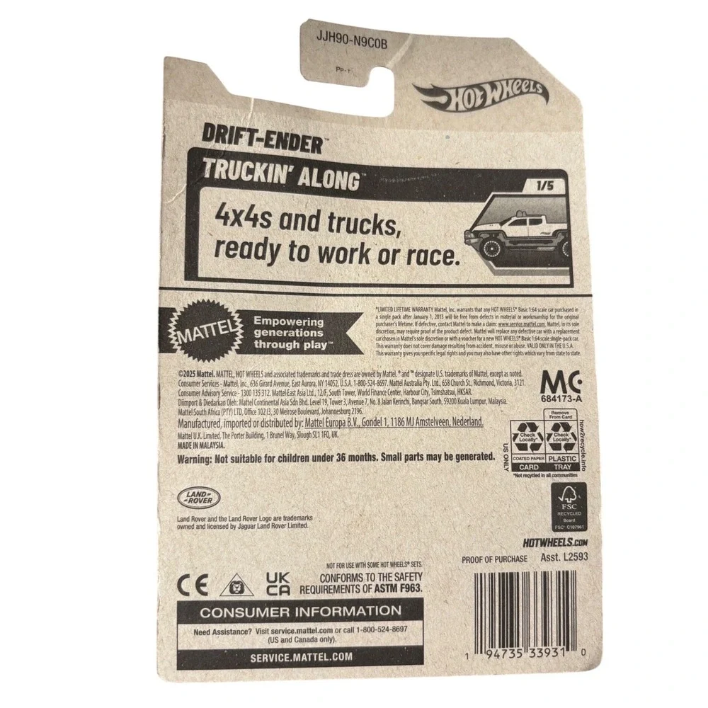 NWT! Hot Wheels‎ Drift-Ender Truckin Along 4x4s Ready to Work or Race 15/250